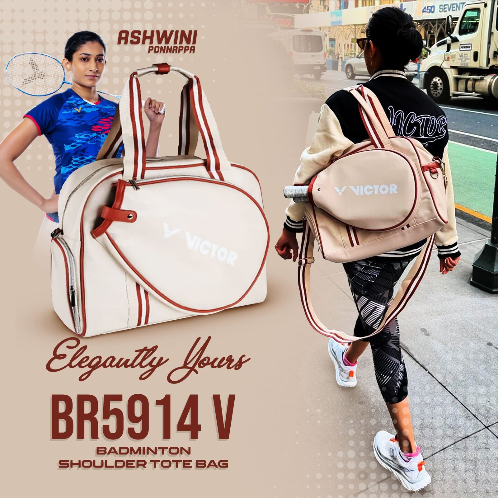 BR5914 V Badminton Shoulder Tote Bag - Image 7