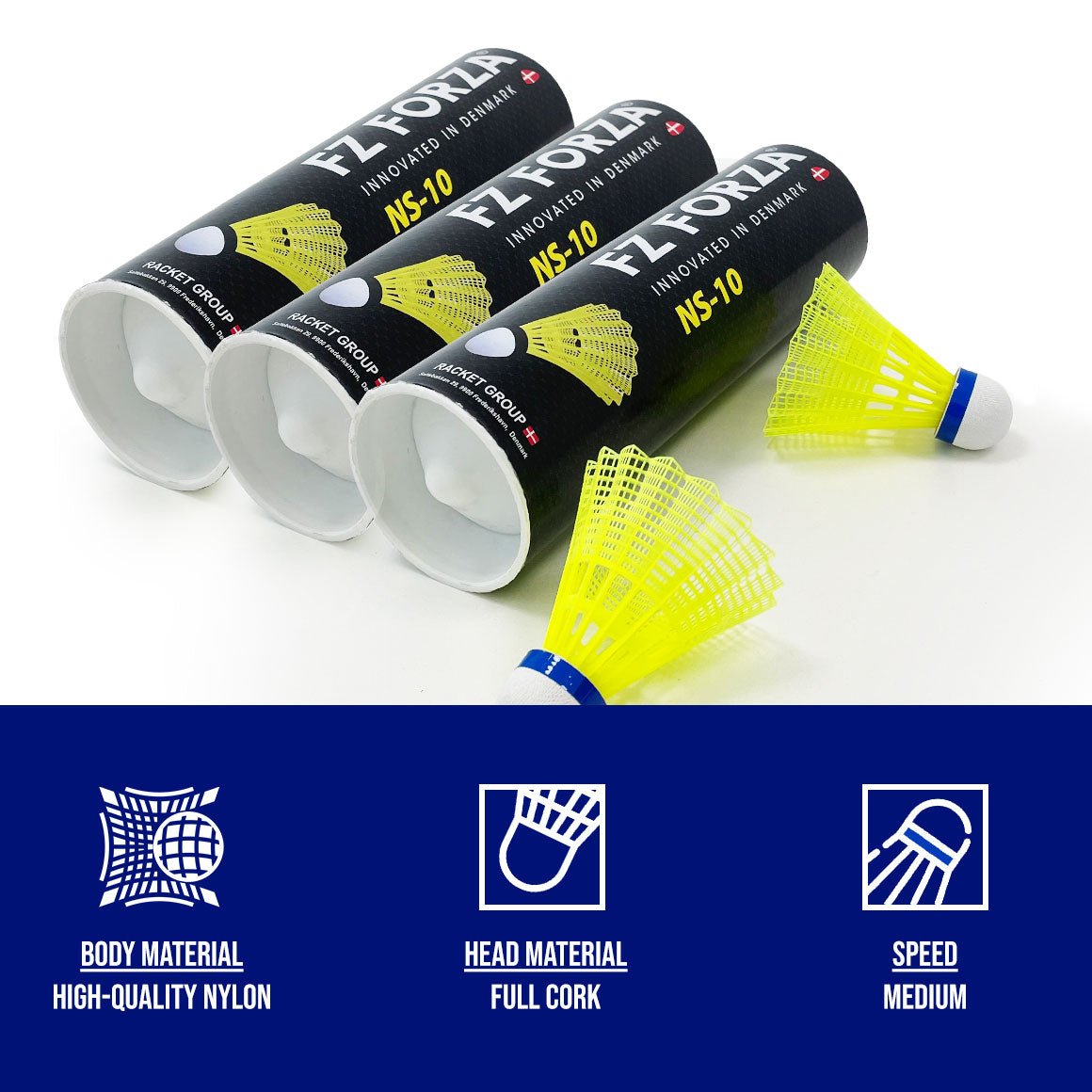 NS 10 Nylon Badminton Shuttlecock, Medium Speed (6 Pieces) - Image 3