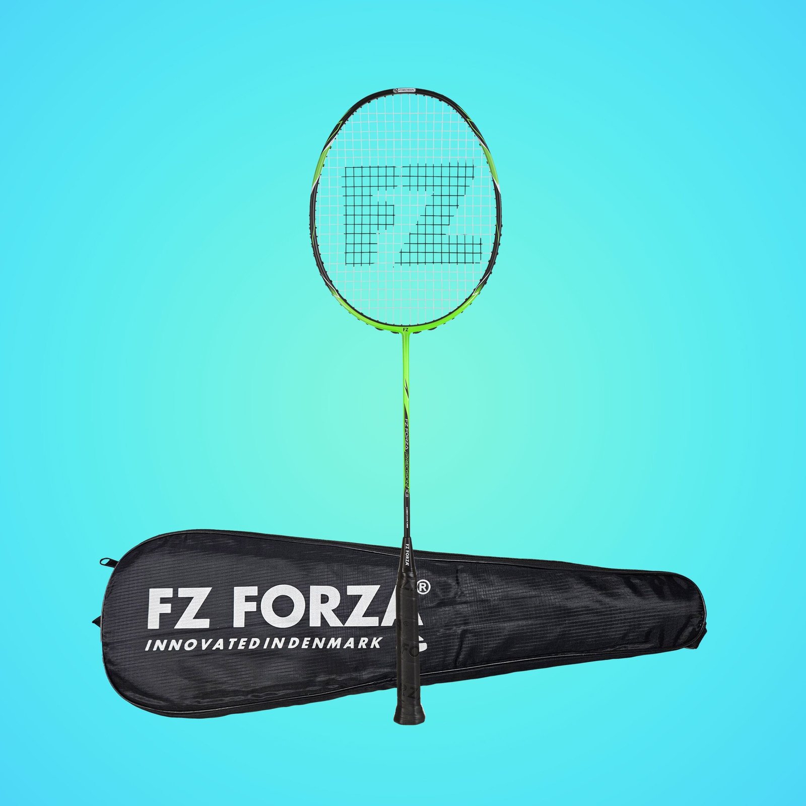 Precision X3 Strung Badminton Racket (Bright Green) - Image 2