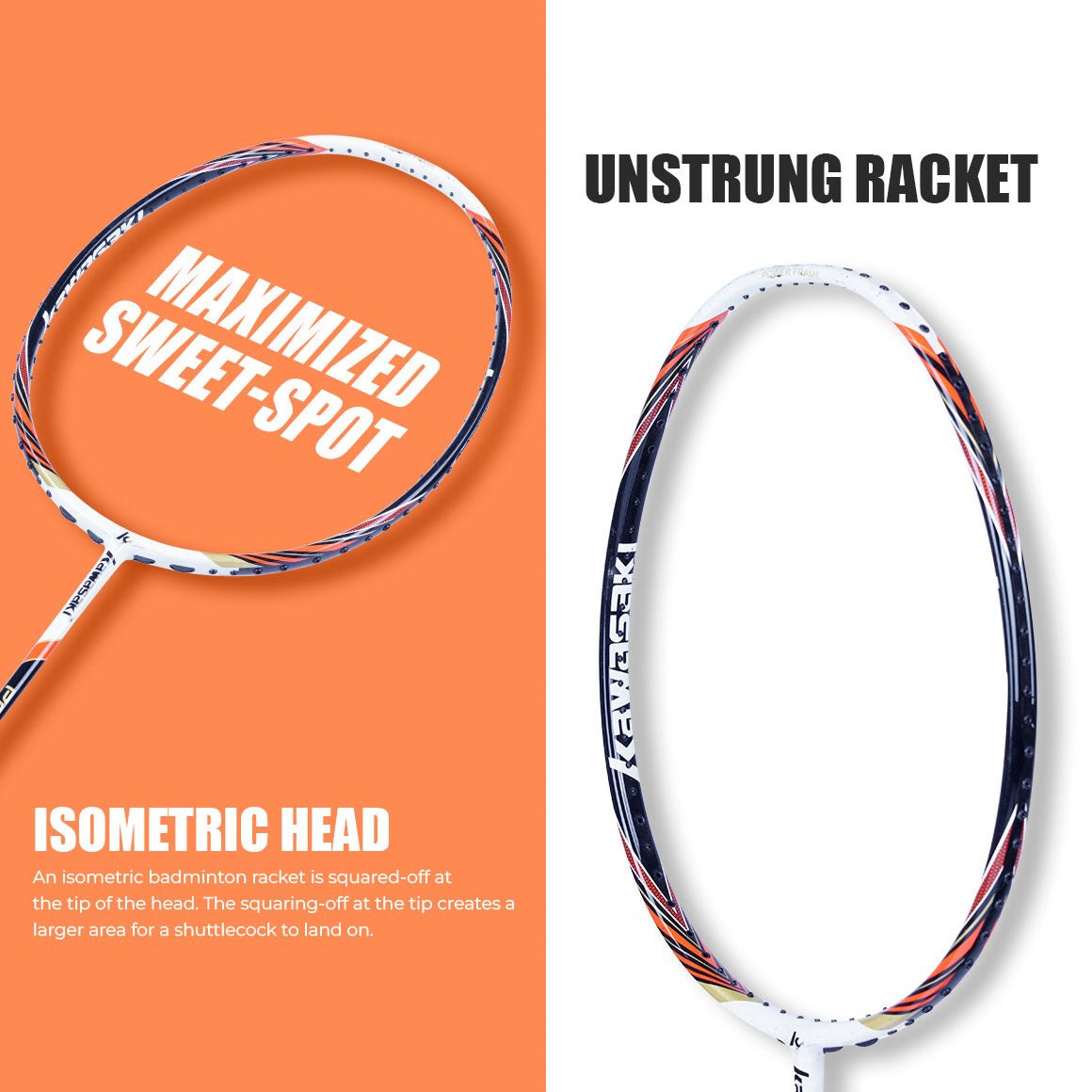 Power Training 125 Unstrung Badminton Racket (White)-4U/G1 - Image 2
