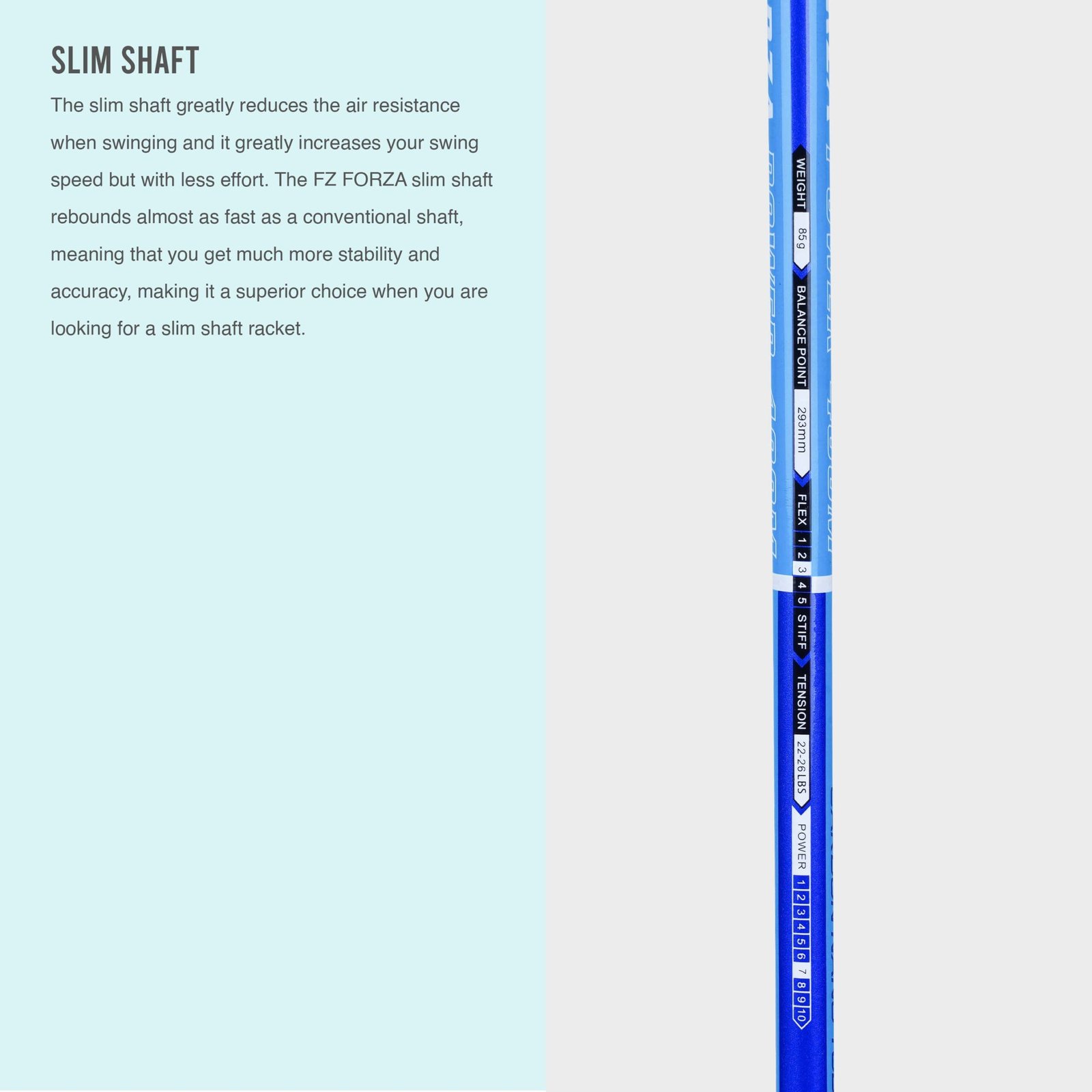 Power 488M Strung Attacking Badminton Racket (Sky Blue) - Image 4